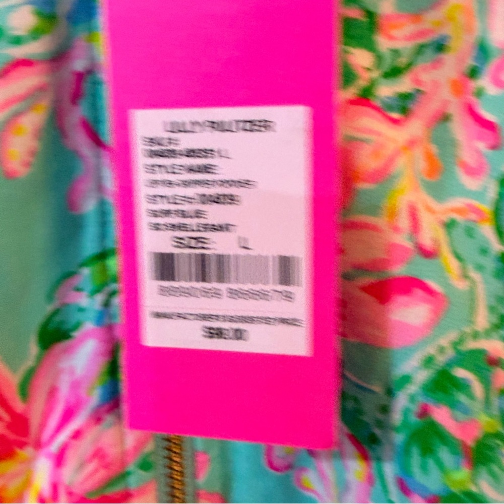 Lilly Pulitzer Skipper Popover Top Half Zip Surf blue So Shellegant Size Large - Picture 6 of 7